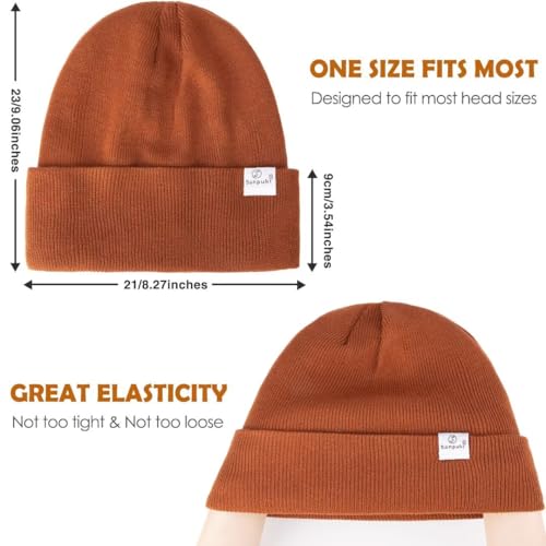 Image of 3 Pack Satin Lined Winter Beanie Hats for Women Men,Silk Lined Beanie Knit Soft Warm Cuffed Hat