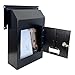 Powervize Door Drop Box, Mail Slots for Mail, Rent, Deposit, and Night Key, Through The Door Prevents Money Fishing Locking Steel Mailbox with Rear Access, Black