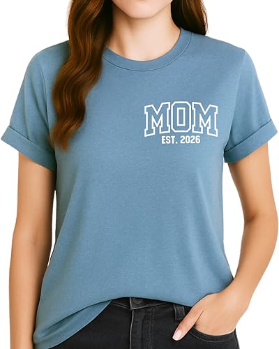 Teeny Fox Mom Est 2026 Expecting Mom Shirt | Mommy Pregnancy Reveal Shirts for Couples | Gift for Baby Announcement