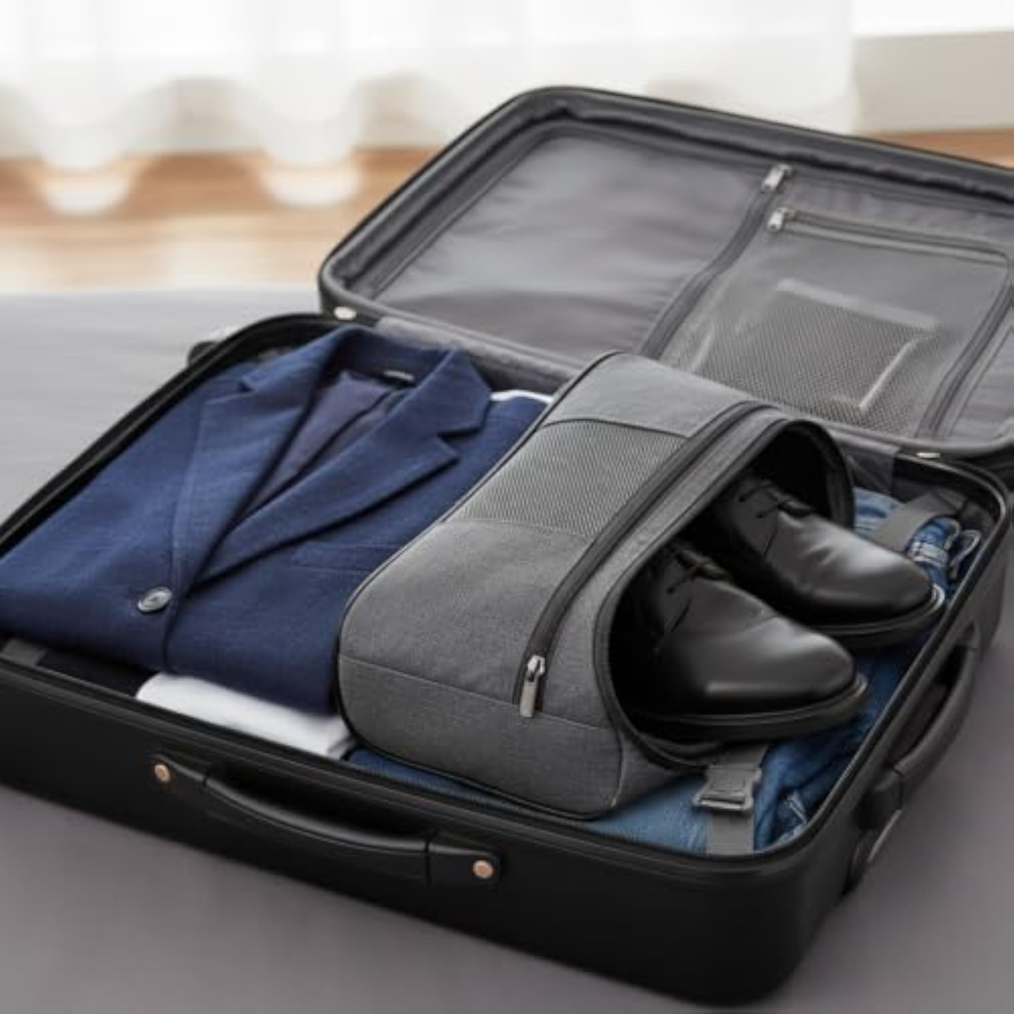 Portable Travel Shoe Bag with Breathable Mesh, Dustproof
