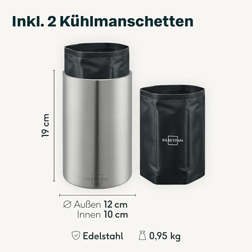 Foto von SILBERTHAL Weinkühler Edelstahl Doppelwandig mit 2 Kühlakkus