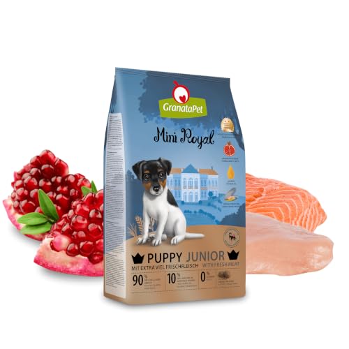 GranataPet Mini Royal Junior, Trockenfutter für Hunde, Hundefutter ohne Getreide & ohne Zuckerzusatz, Alleinfuttermittel für Welpen 1 kg