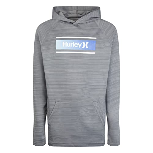 Hurley Boys' Long Sleeve Hooded T-shirt T Shirt, Cool Grey, Small US