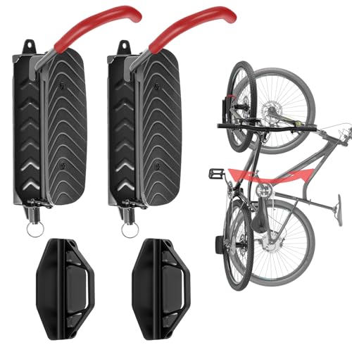 Domigard Swivel Bike Wall Mount,Vertical Bike Rack Wall Hanger Holds up to 66lbs,Bike Hangers MTB & Road Bike for Garage, Easy to Install (2 Pack)