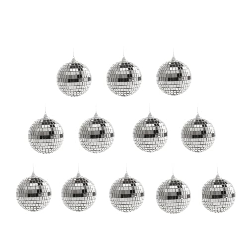 12PCS Disco Ball Cake Decoration Ornaments 2 Inch Mirror Disco Ball Decorations 70s Disco Themed Party Decoration Christmas Tree Decoration (2in)