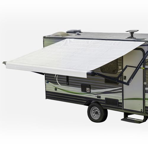 ILVGOLF Universal RV Awning Fabric Replacement, Outdoor Replacement RV Awnings for All Awning Brands, 22FT (21'2" Fabric), White