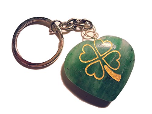 Animus Imperat con diseño de Corazones con Piedra Preciosa con diseño de Hoja de trébol símbolo Llavero (en alemán) Cover