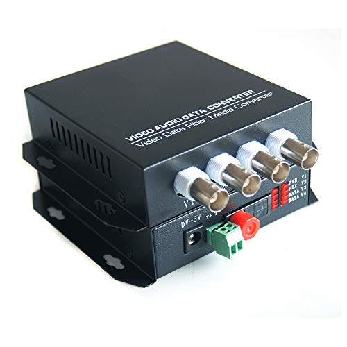 Primeda-Tronic 4 Channels Video Over Fiber Optic Media Converters For Camera Surveillance Include Transmitter And Receiver #TOP1