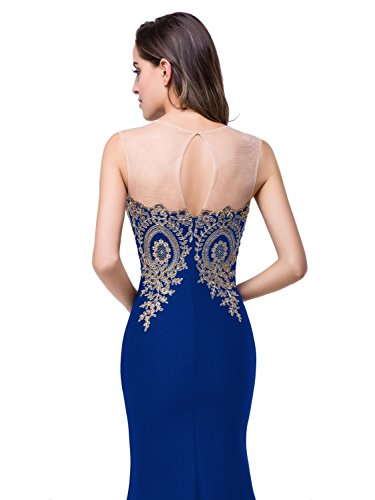 Image of Babyonline Women's Lace Applique Long Formal Mermaid Evening Prom Dresses