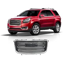 Front High Chrome Shell Grille Assembly Fit For 2013 2014 2015 2016 GMC Acadia SLT,Factory Style,Chrome&Dark Gray