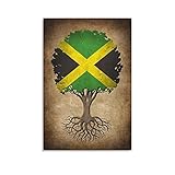 NANYUAN Tree of Life with Jamaican Flag Poster Art Poster Canvas Painting Decor Wall Print Photo...