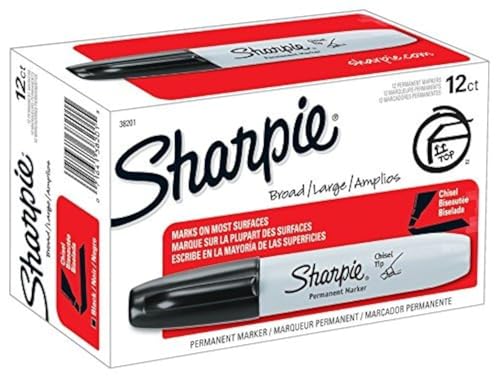 Sharpie Marqueur permanent noir biseauté boîte de 12