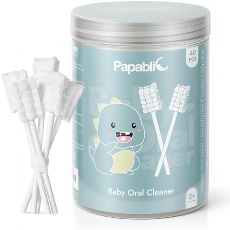 Papablic Baby Tongue Cleaner for Infant Oral Aged 0-2, Disposable, 40 Pack