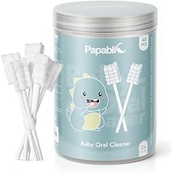 Papablic Baby Tongue Cleaner for Infant Oral Aged 0-2, Disposable, 40 Pack | Baby Oral Cleaner, Disposable Infant Mouth Cleaner Newborn, Upgrade Gum Cleaner with Paper Handle, For Infants Ages 0-2 Years