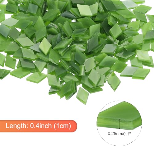sourcing map 200g Mosaikfliesen in Rautenform aus Glas, Buntglasmosaikstücke für Heimdekoration, Kunsthandwerk und DIY-Projekte, Grün