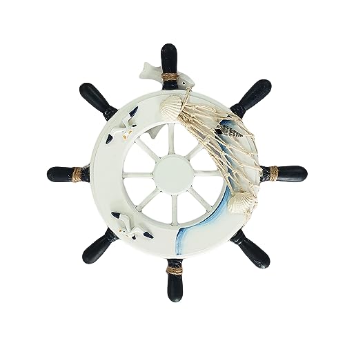 Hoshisea Gouvernail de Bateau Décorative, Gouvernail de Bateau Décorative, Volant de Bateau en Bois, Volant de Bateau en Bois, pour la Décoration Murale...