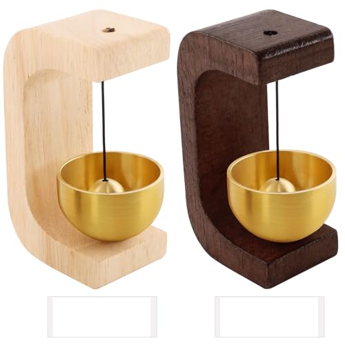 Noviatrix 2 Ppezzi Gong per Porta in Legno, Magnetico in Legno Campanella Porte non Richiede Forature Campanelli Appesi Magnetici Adatto per Porte D'ingresso Uffici Negozi Caffetteria