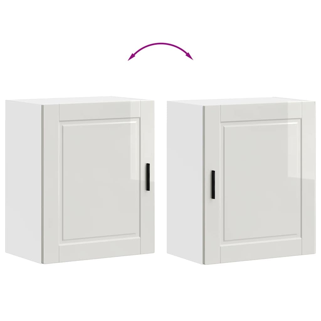 Küchen-Hängeschrank Porto, Hochglanz-Weiß Holzwerkstoff, 50x31x60cm, robuster Wandschrank für Küche, Speisekammer & Lagerung, pflegeleichtes Möbelstück