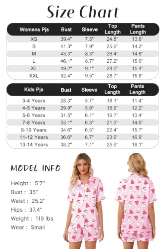 Image of Girls & Womens Satin Pajamas Set, Silk Button-Down Sleepwear 2 Piece Nightwear, 3 Years - Women XXL