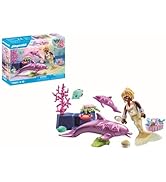 Playmobil Princess Magic 71501 Sirène avec dauphins, soin affectueux de maman dauphin et lui...