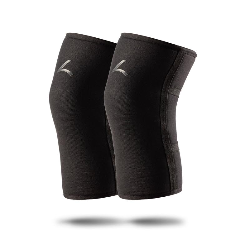 Reeva Powerlifting Knee Sleeves 7 mm Rigid – Kniebandagen Größe XL Schwarz, stabile Knieschützer für Powerlifting, Gewichtheben & Fitness