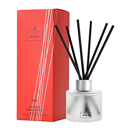 Brakula Rose Scent Reed Diffuser Set, Oil Diffuser With 8 Sticks, Premium Home & Office Fragrance Decor,3.4 Oz/100 Ml #TOP7