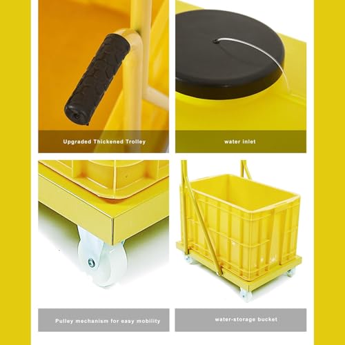 Station de lavage des yeux portable – Double pulvérisation, chariot à roulettes, 53 L pour la sécurité d'urgence dans les laboratoires, les usines chimiques, les ateliers