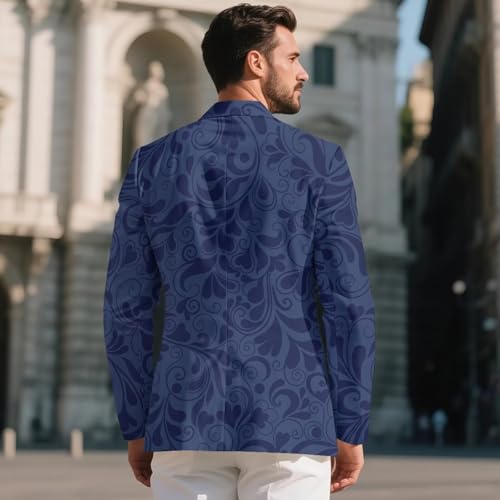 Men's Casual Suit Jacket Blazer, Classic Collar One Button with Lining, Business Formal Wedding Office Wear S-5XL3