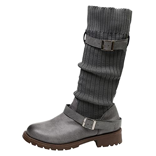 Chaussures chaudes à talon avec sangle tricotée isolante