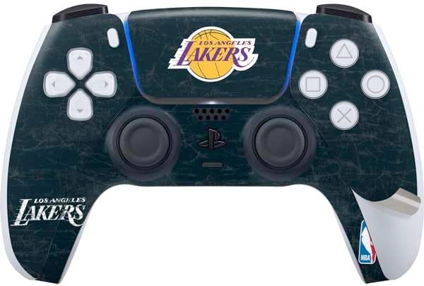 Skinit Decal Gaming Skin Compatible with PS5 Pro Bundle - Officially Licensed NBA Los Angeles Lakers Black Primary Logo Design