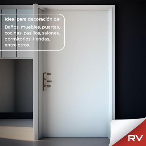 Miniatura 4 de Revestimiento De Vinilo Autoadhesivo Profesional Para Pared, Puertas, Muebles, Cocina Y Baños Blanco Ks1816 Sin Obra Alta Resistencia Envío Desde España - 124 X 300 Cm