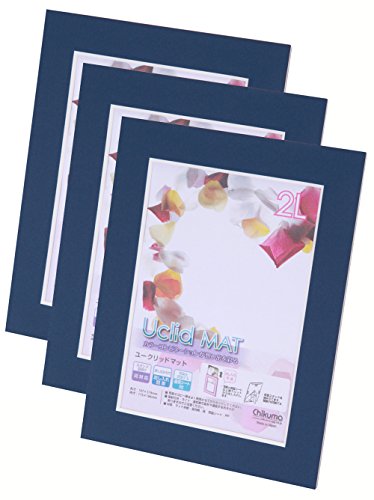 Chikuma フォトフレーム Uclidマット 2L アイ 3冊セット 30022-9