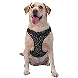 Pevtufa Spider Web Black Dog Harness for Small Large Dogs, No Pull Service Vest with Reflective Strips,Adjustable and Comfortable for Easy Walking, No Choke Pet Harness