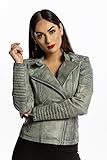 Urban Leather Fashion Lederjacke - Sylvia, Hellgrau, L