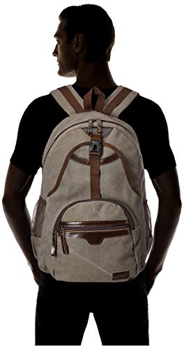 Mochila Casual, Poliester, Unissex, Cinza