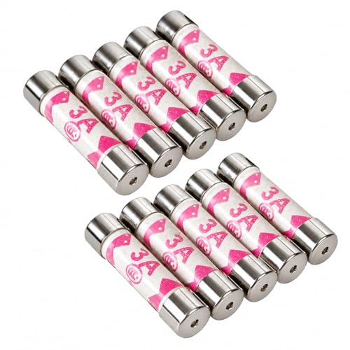 Nartel BS1362 Fuse Cartridge 3 amp for UK plugs (Pack of 10)