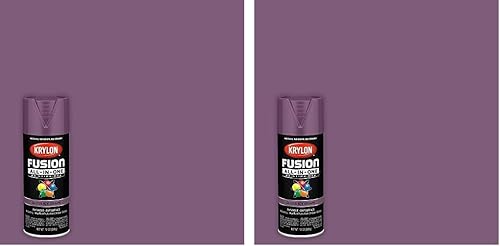 Krylon K02709007 Fusion - Pintura en aerosol todo en uno para uso en interiores y exteriores, morado uva helada brillante, 12 onzas (paquete de 2)