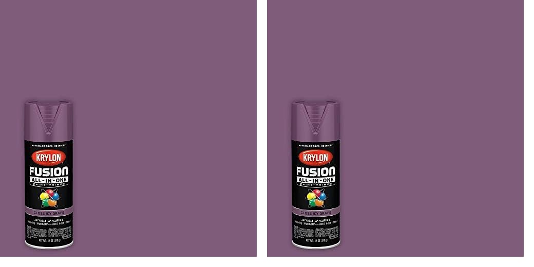 Krylon K02709007 Fusion All-In-One Spray Paint for Indoor/Outdoor Use, Gloss Icy Grape Purple, 12 Ounce (Pack of 2)