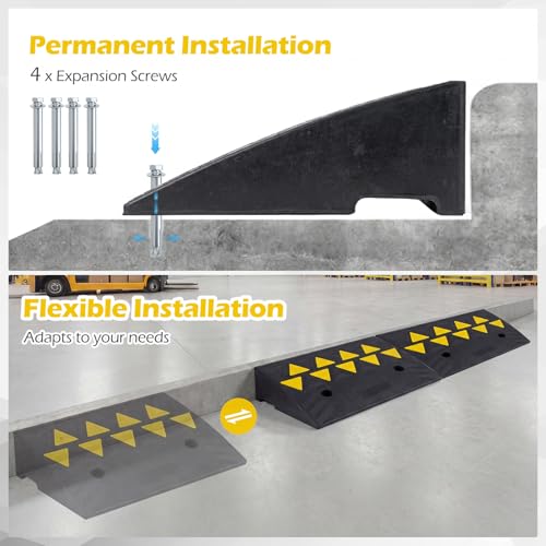 Rampa para bordillo de caucho resistente Goplus 2 piezas 15 Ton 5 in altura miniatura 5