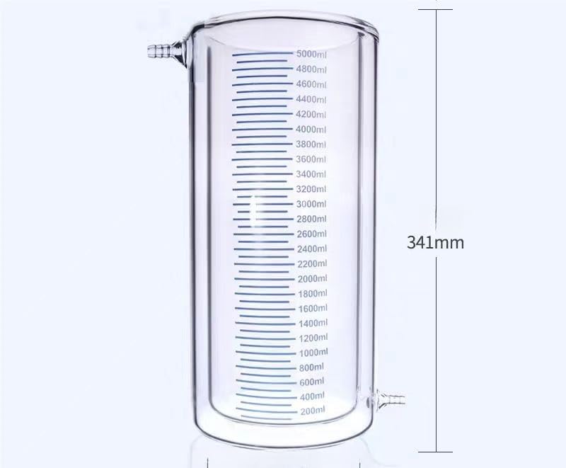 Bicchiere graduato in vetro, Becher rivestito da laboratorio a doppia parete in vetro borosilicato 50 ml-5000 ml(5000ml)