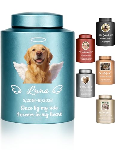 ZMM Personalized Pet Urns for Dogs with Photo and Name, Dog Urns for Ashes