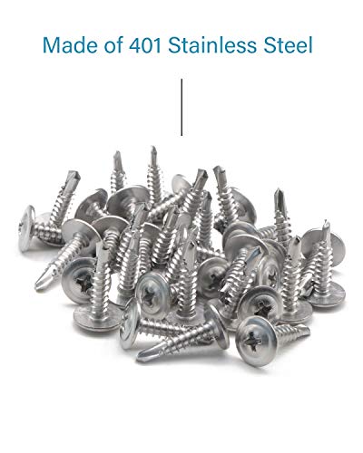 IMScrews 50pcs #8 x 3/4" Tornillos Autoperforantes con Cabeza Truss y Rosca Estándar Acero Inoxidable 410 para Trabajo en Madera MDF miniatura 4