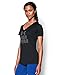 Under Armour Women's Tech V-Neck - Twist Logo, Black (001)/Graphite, Medium