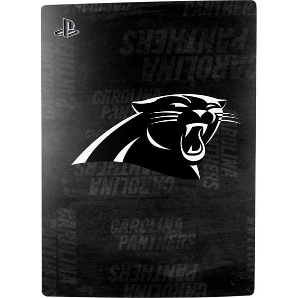 Skinit Decal Gaming Skin Compatible with PS5 Bundle - Officially Licensed NFL Carolina Panthers Black & White Design
