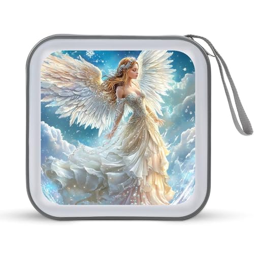 Angel Wings CD Case Plastic DVD Case Holder Wallet Disc Storage Organizer for Car Travel