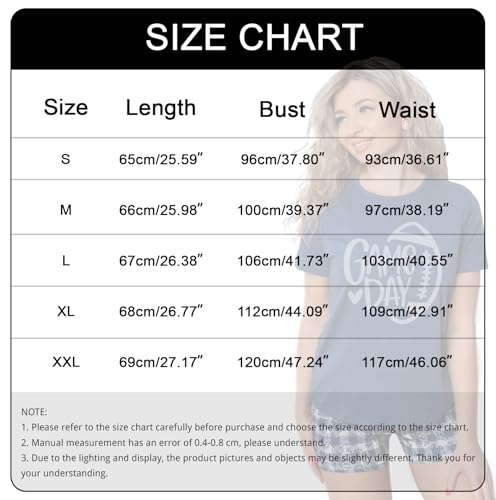 Football Shirts for Women Game Day Tshirt Sunday Football Graphic Tee Top Funday Tee Top 6