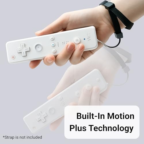 Image of Wii Remote with Motion Plus - Wireless Bluetooth Game Controller - Official Wii and Wii U Compatible - 2 Pack (Renewed) (White)