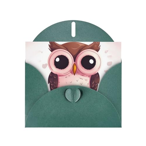 かわいいフクロウのグリーティングカード、封筒付き、ユニークなデザインのブランクノートカード 4x6インチ ポップアップ式 あらゆる機会のカード あなたのことを考えているカード バースデーカード 記念日カード