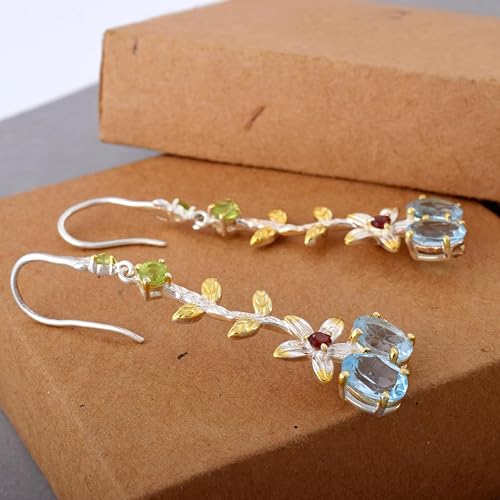 Boucles d'oreilles pendantes argent et pierre naturelle pour sublimer vos cérémonies - 3