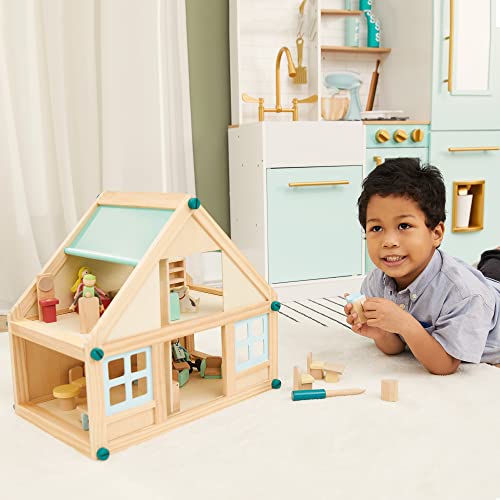 Olivia's Little World Kids Buildable Furnished Wooden Dollhouse For 3.5" Dolls #TOP5